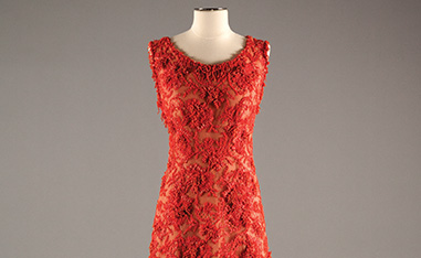 red sequined dress on a mannequin