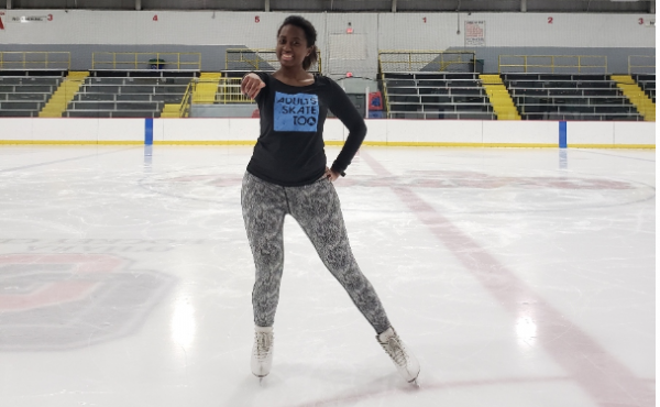 Image of Jada Gossett on the ice at Penn Ice Rink