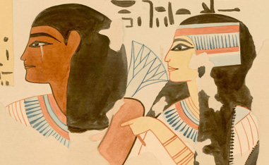 egyptian watercolor of pharoh