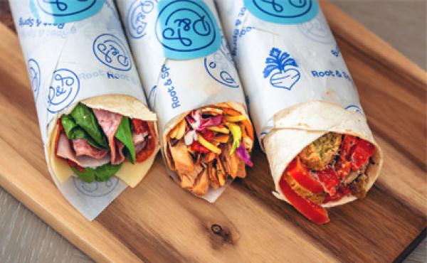 wraps on a cutting board