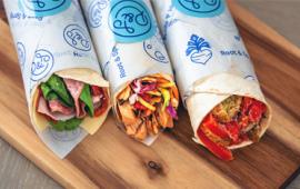 wraps on a cutting board