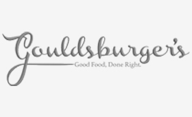 The word gouldsburgers written in script