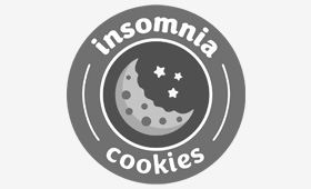 insomnia cookie logo in gray
